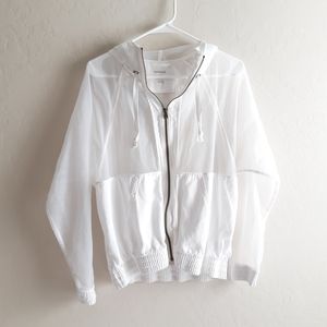Reebok small white jackets sheer sleeve